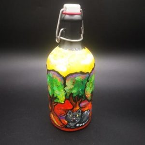 Steinzeug Flaschen mit Handbemalung