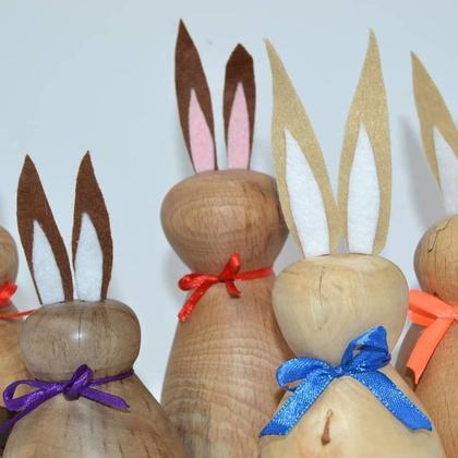 Osterhase Hasen aus Holz handmade Geschenk Osterdeko Holzdeko - Image 2
