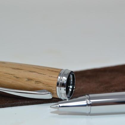 Holz Rollerpen Kugelschreiber Stift Eiche Handarbeit Geschenk Gravur - Image 4