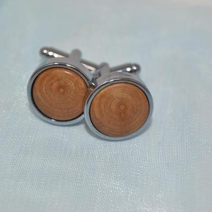 Holz Manschettenknöpfe Wildkirsche handmade Hochzeit Anzug