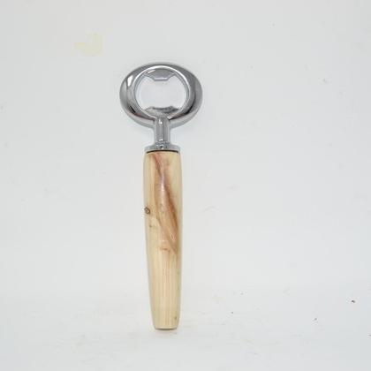 Holz Flaschenöffner Kapselheber aus Wacholder Holz verchromt handmade  Gravur