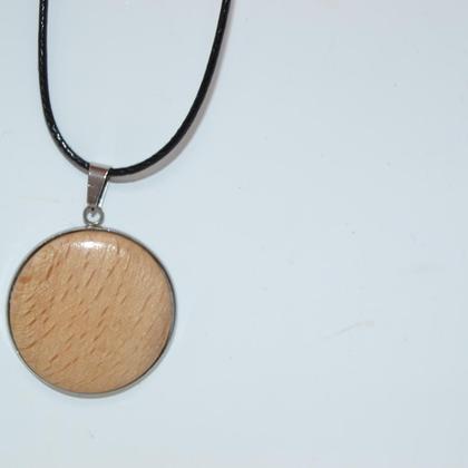 Holz Halskette Buche 3 cm Trachtenschmuck Holzschmuck Holz Amulett Holzkette - Image 3