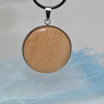 Holz Halskette Buche 3 cm Trachtenschmuck Holzschmuck Holz Amulett Holzkette