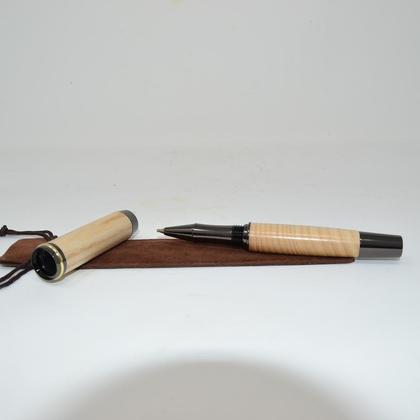 Holz Rollerpen Schraubkappe Kugelschreiber Esche Handarbeit
