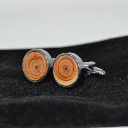 Holz Manschettenknöpfe Eibe handmade Geschenk