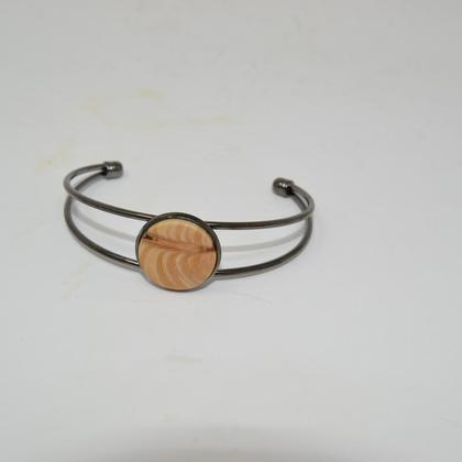 Holz Armreif Armband Trachtenschmuck Holzschmuck Wacholder handmade - Image 3