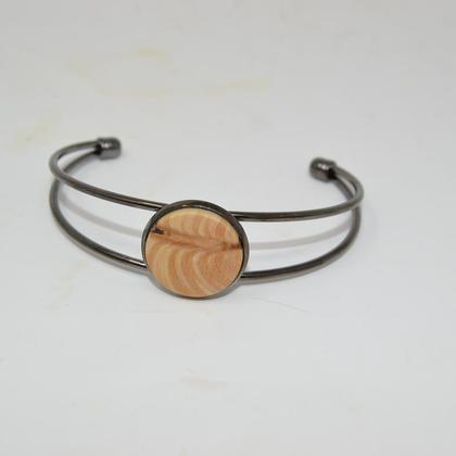 Holz Armreif Armband Trachtenschmuck Holzschmuck Wacholder handmade