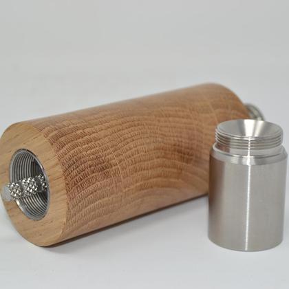 Holz Gewürzmühle Einhand Mühle Eiche Pfeffermühle handmade - Image 2