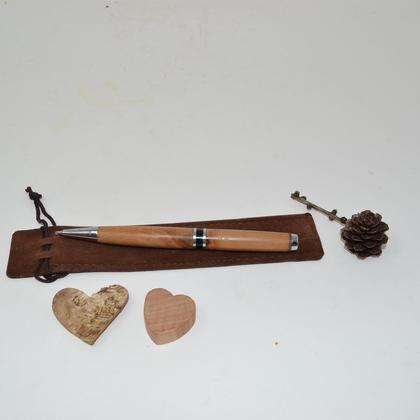 Holzkugelschreiber Drehkugelschreiber Apfel Handarbeit Geschenk