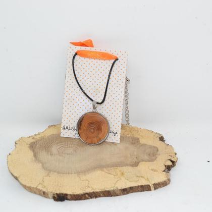 Holz Halskette Kiefer 3 cm Trachtenschmuck Holzschmuck Holz Amulett Holzkette - Image 2