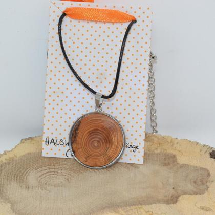 Holz Halskette Kiefer 3 cm Trachtenschmuck Holzschmuck Holz Amulett Holzkette