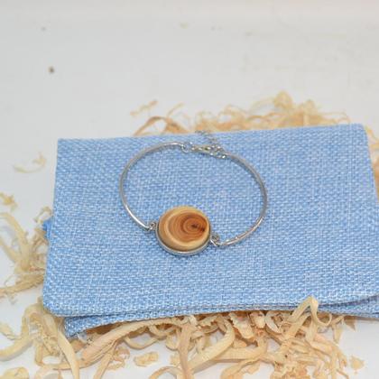 Holz Armband Kette Trachtenschmuck 2 cm Holzschmuck Eibe Armschmuck