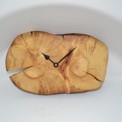 Holz Wanduhr 30x20 cm Pappel Holzuhr Baumscheibenuhr Beschenk Holzdeko