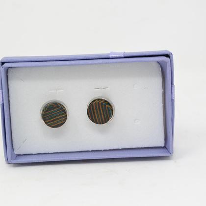 Holz Ohrringe Trachtenschmuck Ohranhänger Ohrstecker Skateboard 1.5 cm handmade