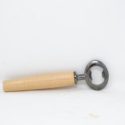 Holz Flaschenöffner Kapselheber Linde gun metallic verchromt
