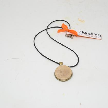 Holz Halskette Platane 2,5 cm Trachtenschmuck Holzschmuck Holz Amulett Holzkette