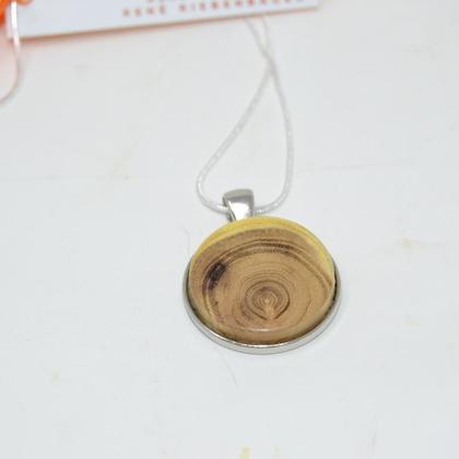 Holz Halskette Robinie 2,5 cm Trachtenschmuck Holzschmuck Holz Amulett Holzkette - Image 2