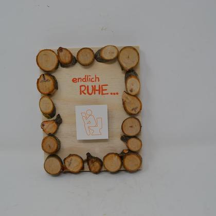 Holzbild Minibild 16x13cm Holz Deko Wanddeko "Ruhe" Wandbild Holzdeko handmade