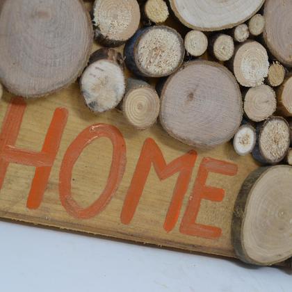 Holzbild "Home" Holz Dekoration Schriftbild Bild Wandbild handmade - Image 3