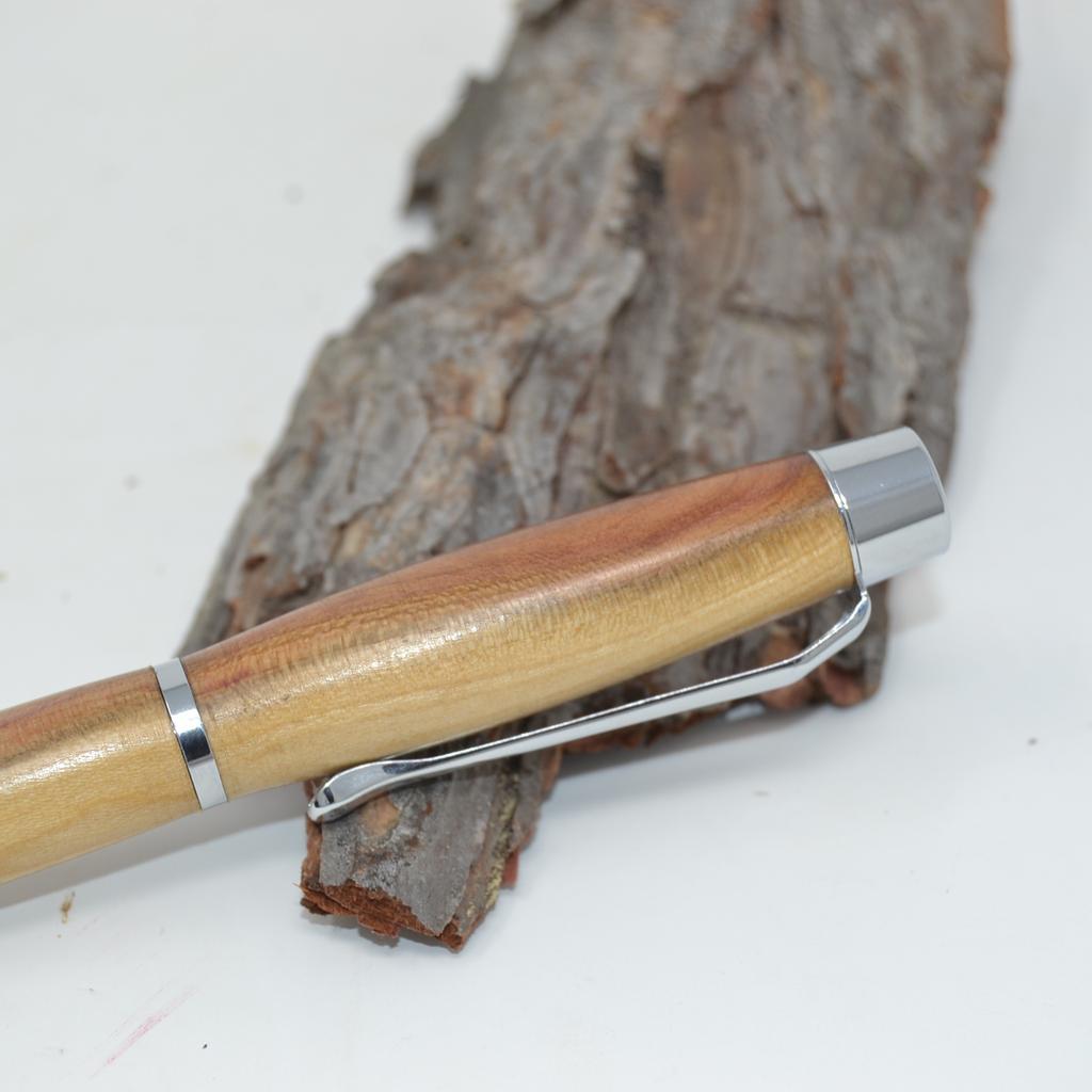 Holz Kugelschreiber Drehkugelschreiber Zwetschke Handarbeit unikat - Image 3