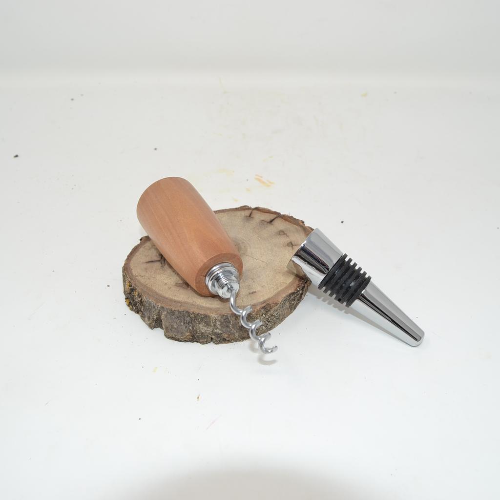 Holz Weinstöpsel Korkenzieher 2in1 Weinstopfen handarbeit Geschenk Geschenkidee