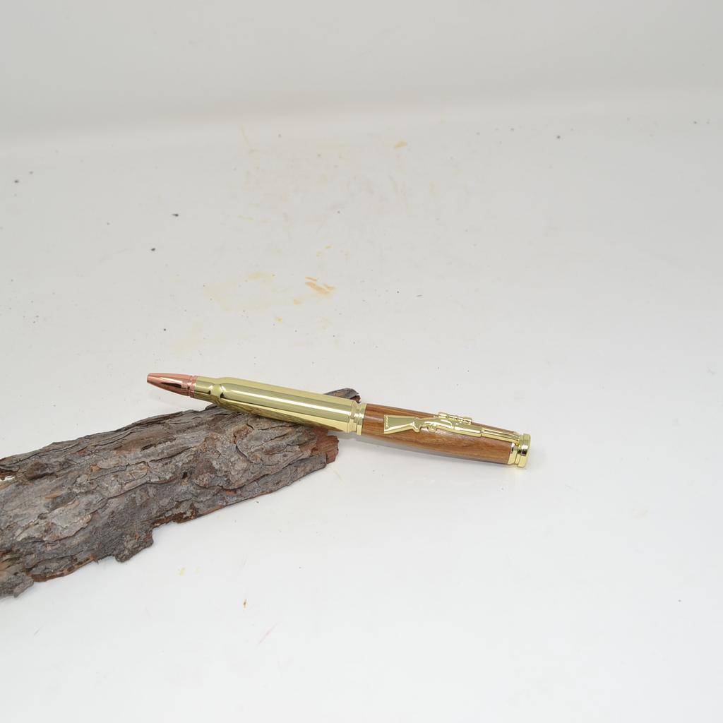 Holz Kugelschreiber Drehkugelschreiber Goldregen Jäger Gewehr handmade Geschenk