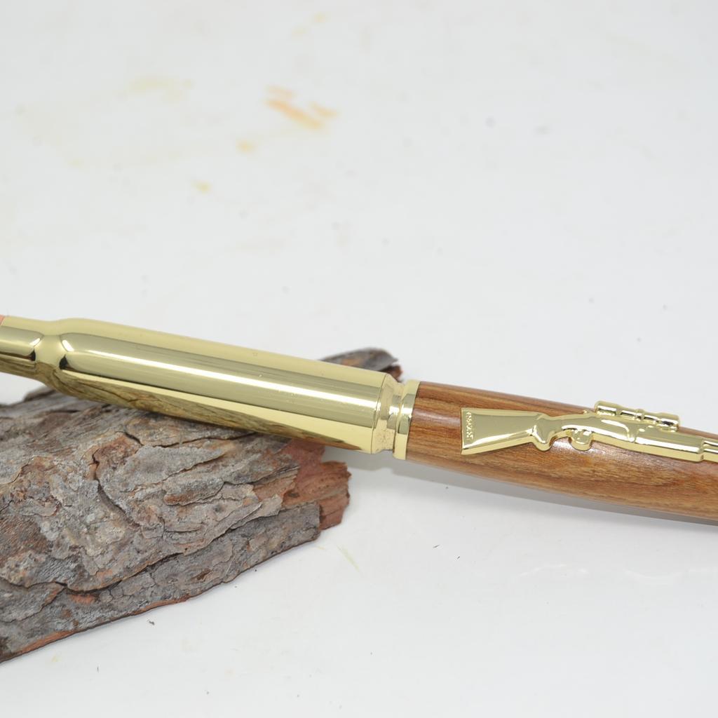 Holz Kugelschreiber Drehkugelschreiber Goldregen Jäger Gewehr handmade Geschenk - Image 2