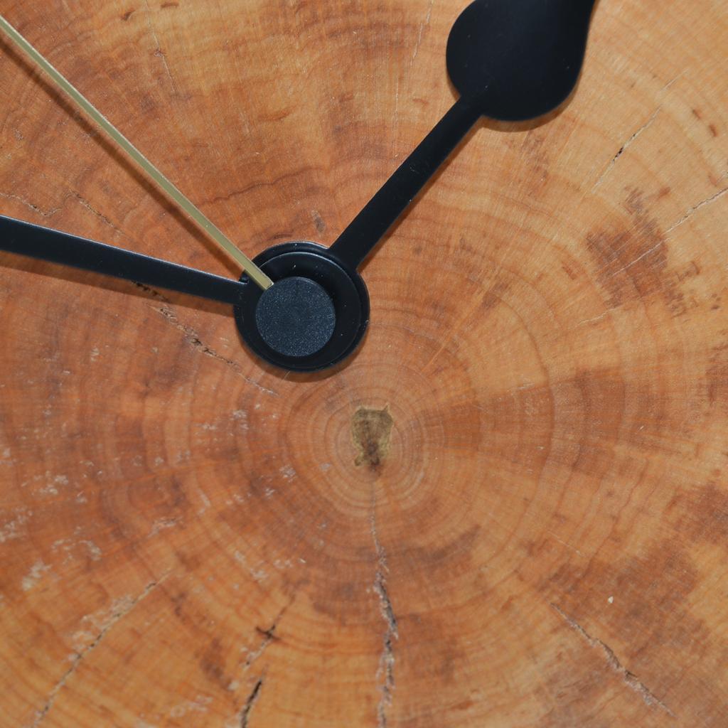 Holz Wanduhr Holzuhr Uhr 25x24 cm Erle Baumscheibenuhr Holzdeko - Image 2