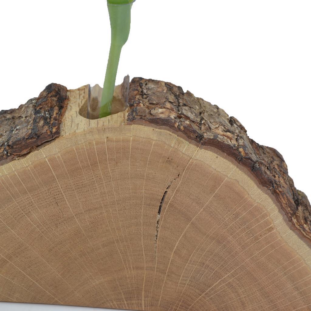 Holzvase Vase 25x11 cm Edelkastanie Blumenvase Vase Holzdekoration Geschenk - Image 2