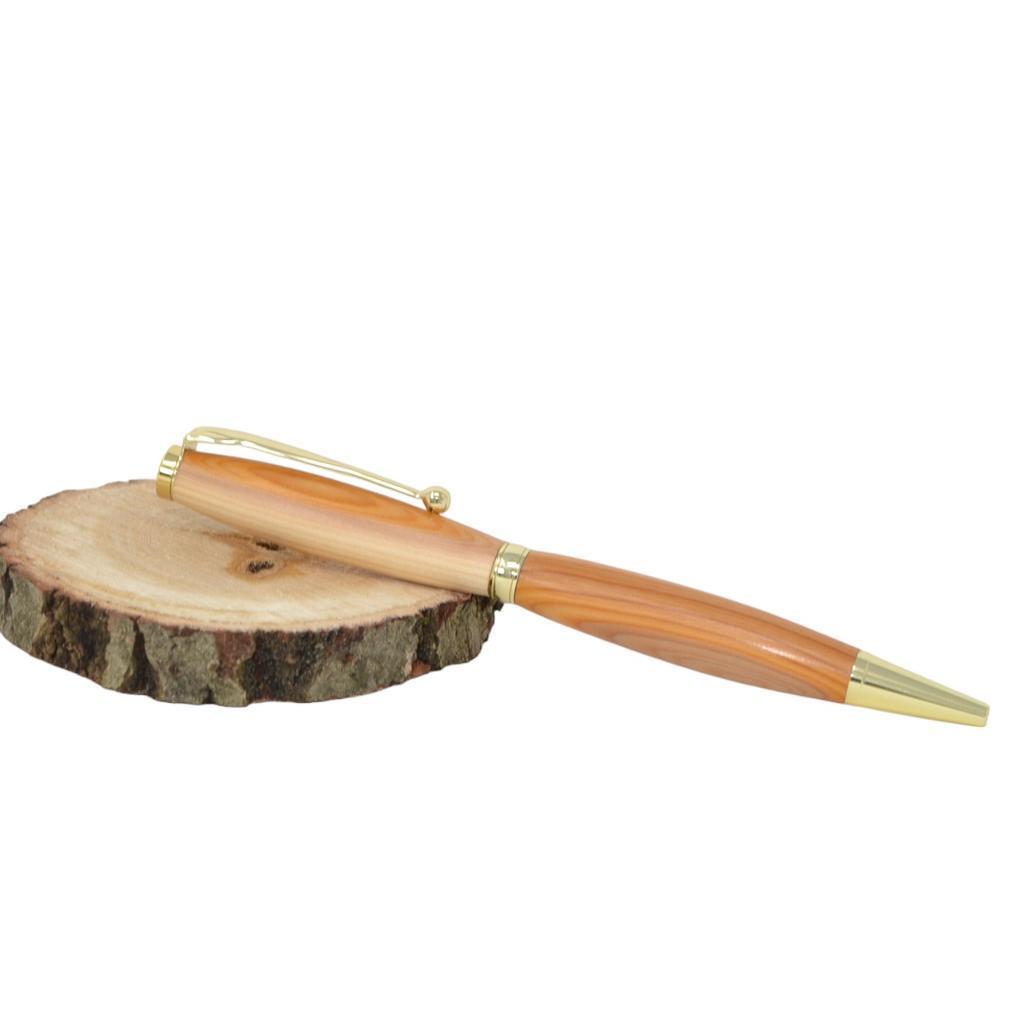 Holzkugelschreiber gedrechselt Eibe Drehkugelschreiber Unikat - Image 2