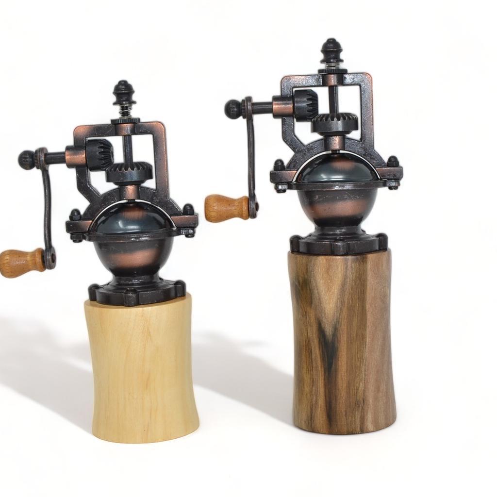 Holz Gewürzmühlen Set Walnuss Pappel Geschenkset Pfeffermühle Salzmühle