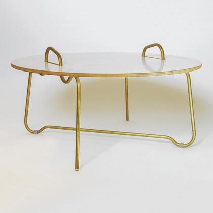 Wellenreiter Couchtisch Messing