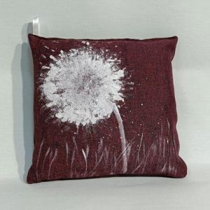 Zirbenkissen - Pusteblume - Dunkelblau/Rot