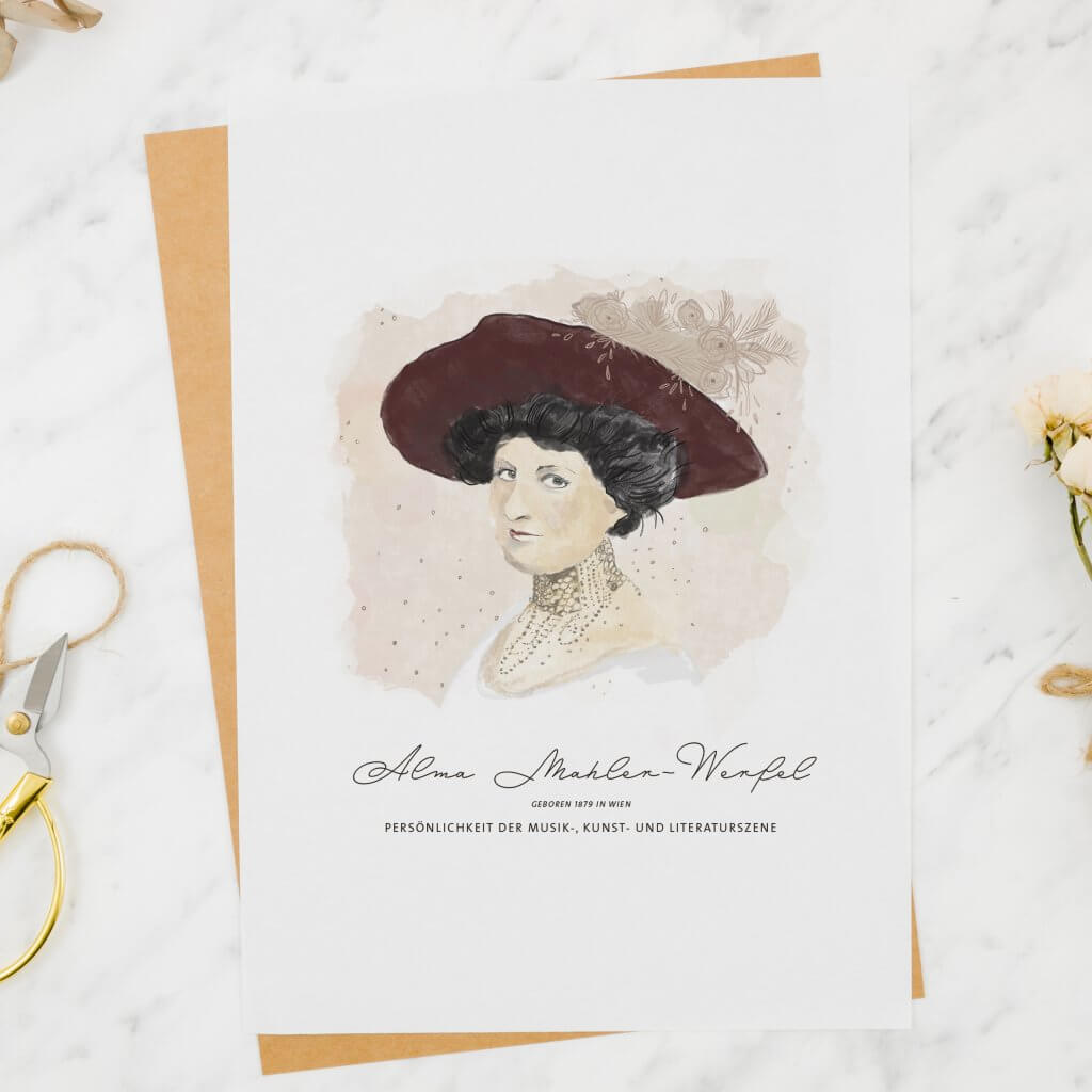 Grußkarte Alma Mahler-Werfel