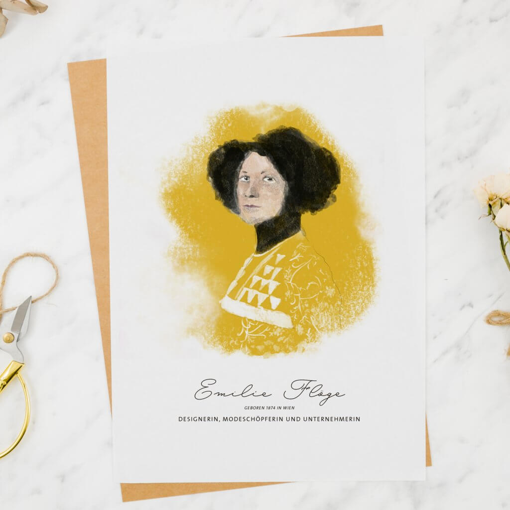 Grußkarte Emilie Flöge