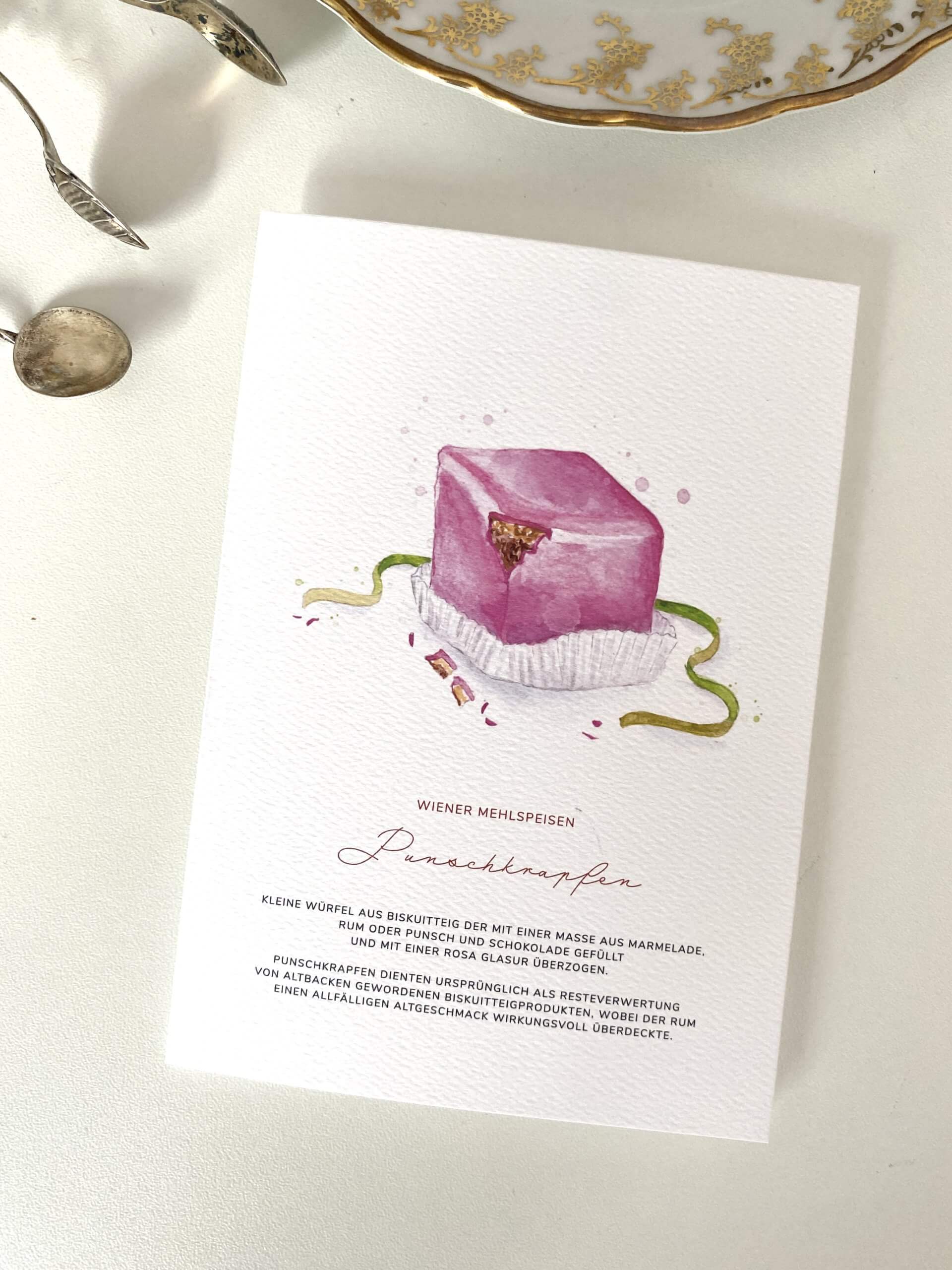 Grußkarte Punschkrapfen