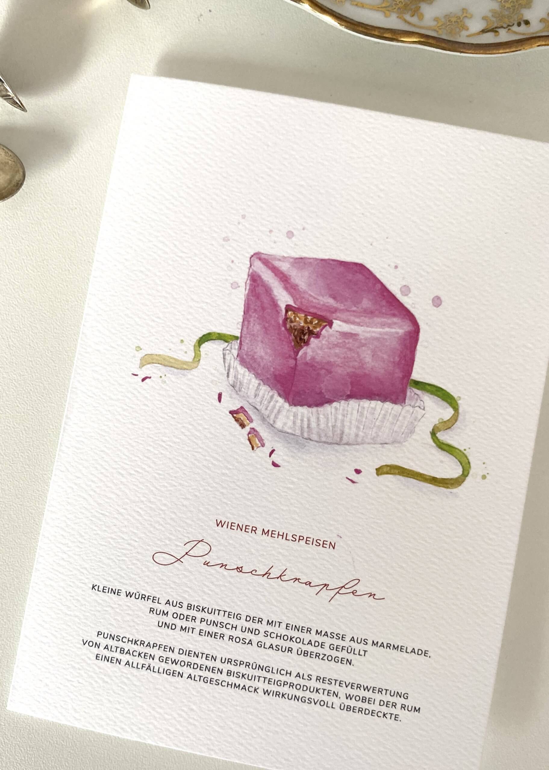 Grußkarte Punschkrapfen - Wiener Mehlspeise - Image 3