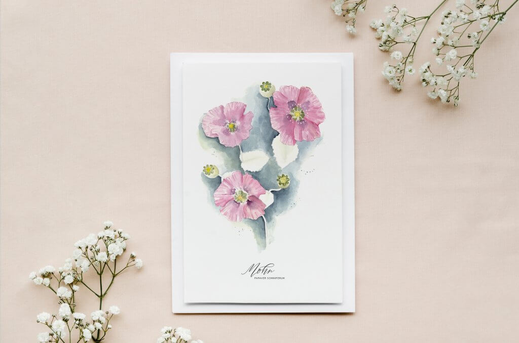 Karte Mohnblumen