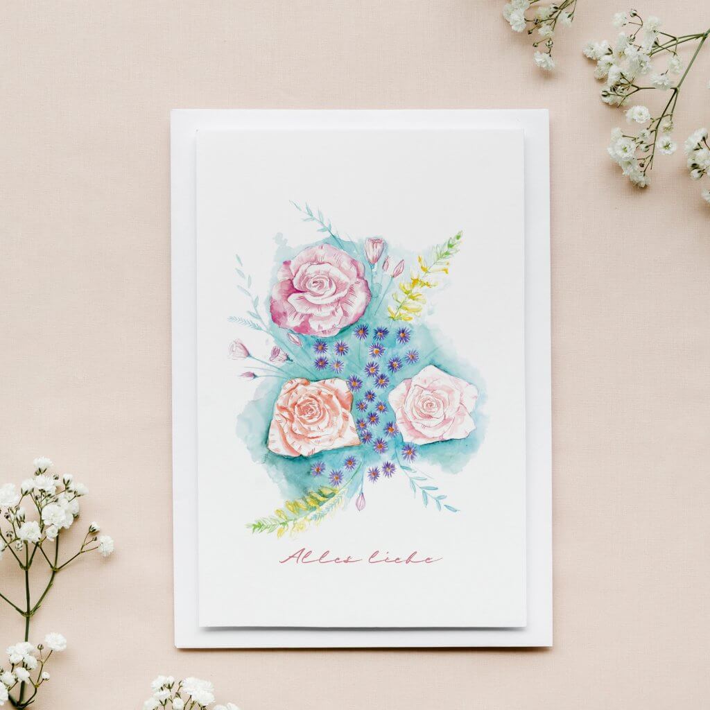 Grußkarte Rosen