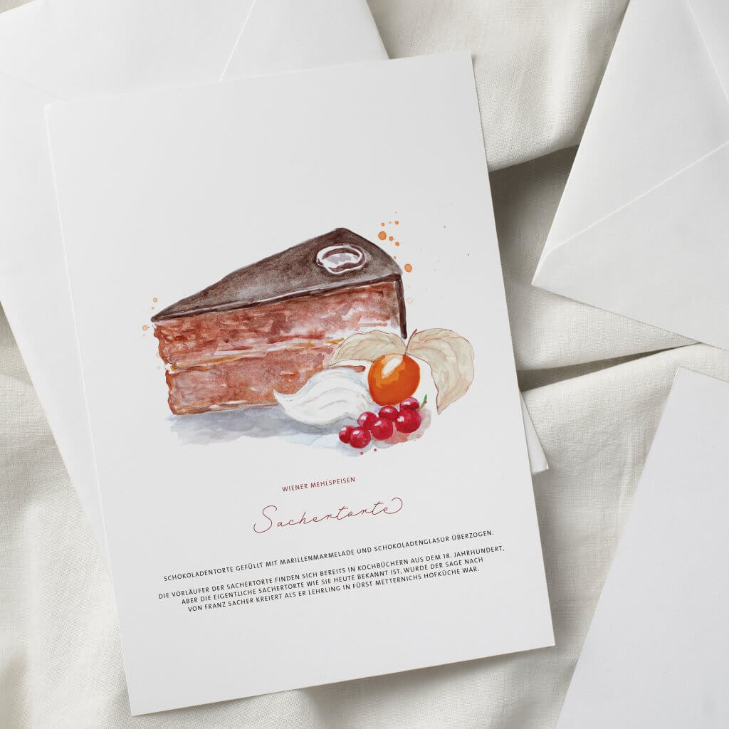 Grußkarte Sachertorte