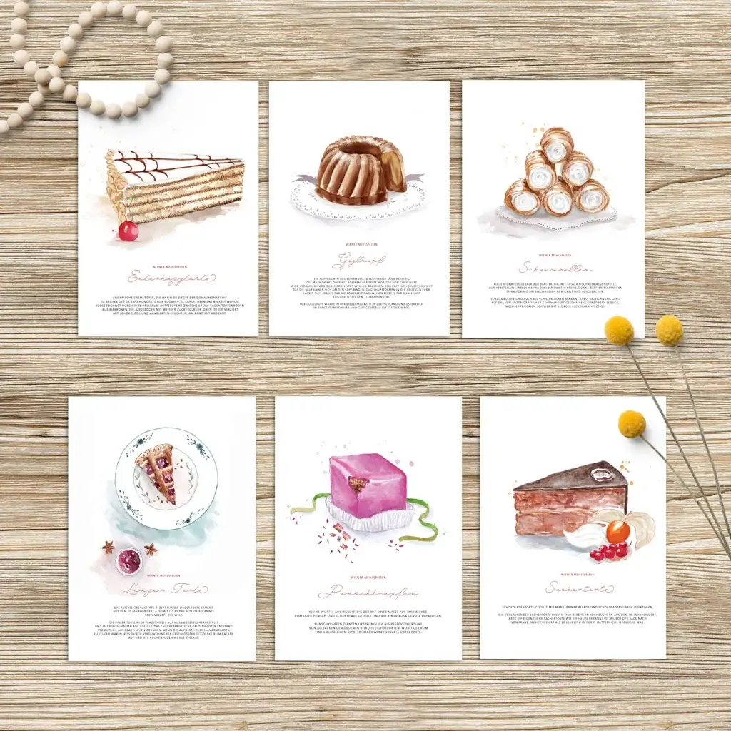Grußkarten Wiener Mehlspeisen
