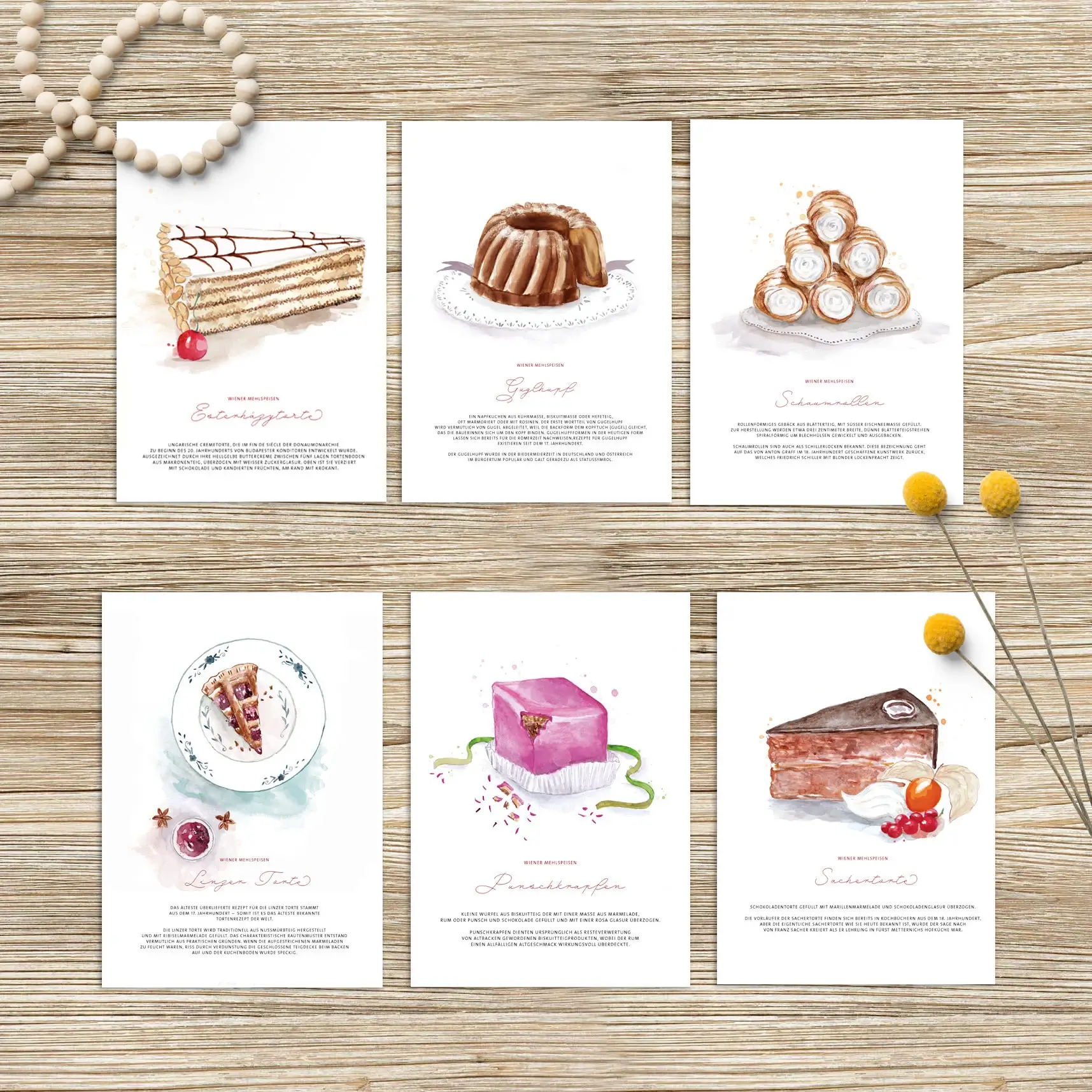 Grußkarten Wiener Mehlspeisen
