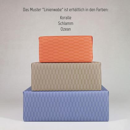 gefaltet Geschenkpapier Linienwabe Koralle - Image 4