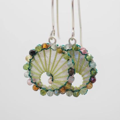 Verwickelt Ohrringe klein grün - Image 2