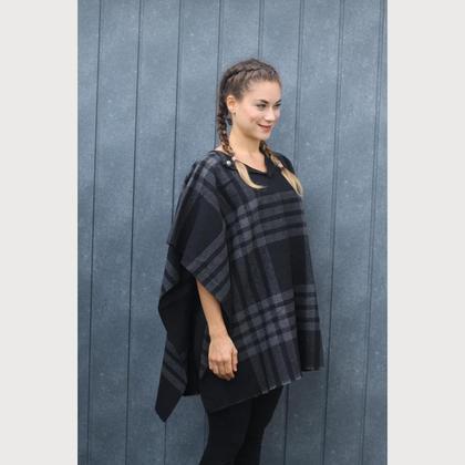 Poncho "black grey" - Image 3