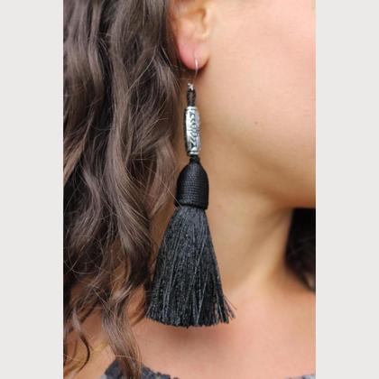 Ohrring Quaste "black"