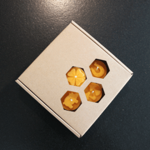 Teelichter Glücksbringer aus Bienenwachs Geschenkbox