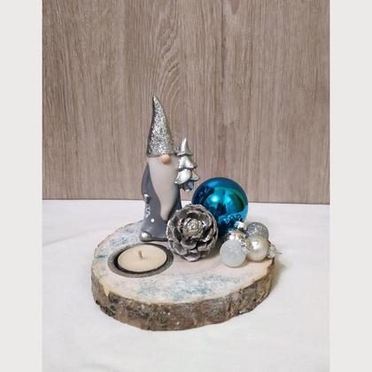 Holzscheibe mit Kerze