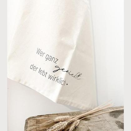 Geschirrtuch „Wer ganz genießt …“