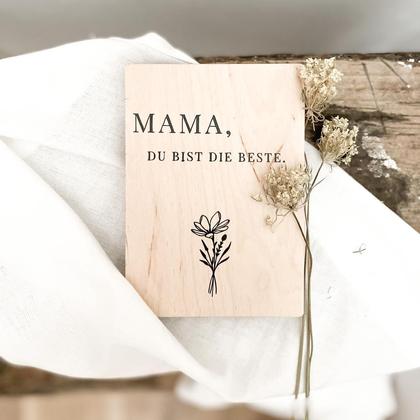 Holz Postkarte „beste Mama“